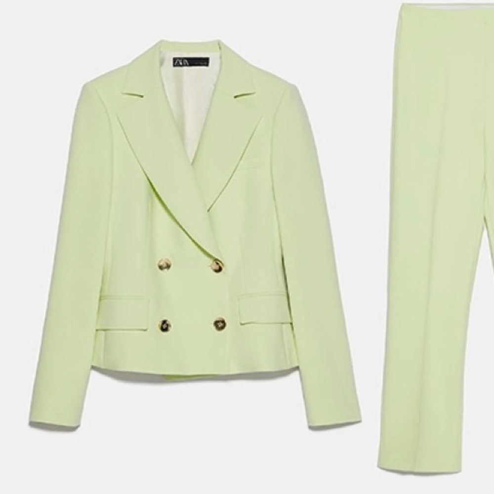 ZARA Cropped Double Breasted Blazer
